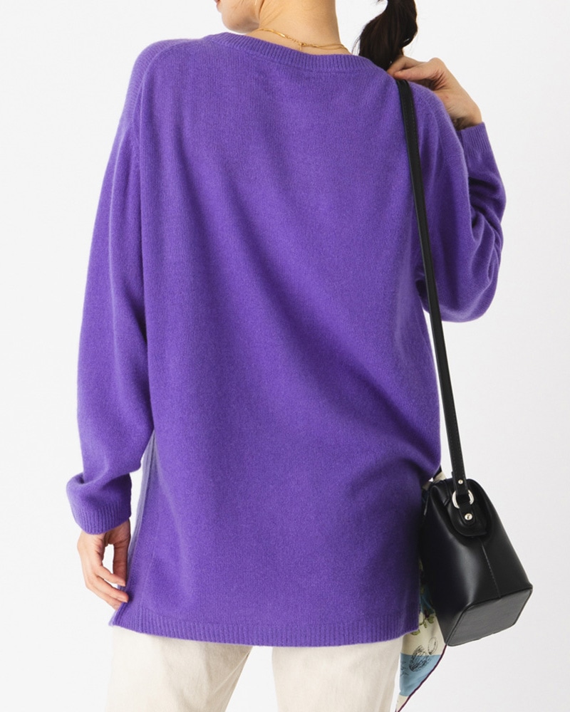 カシミヤラウンドネックニットチュニックプルオーバー | TOPS | 元町