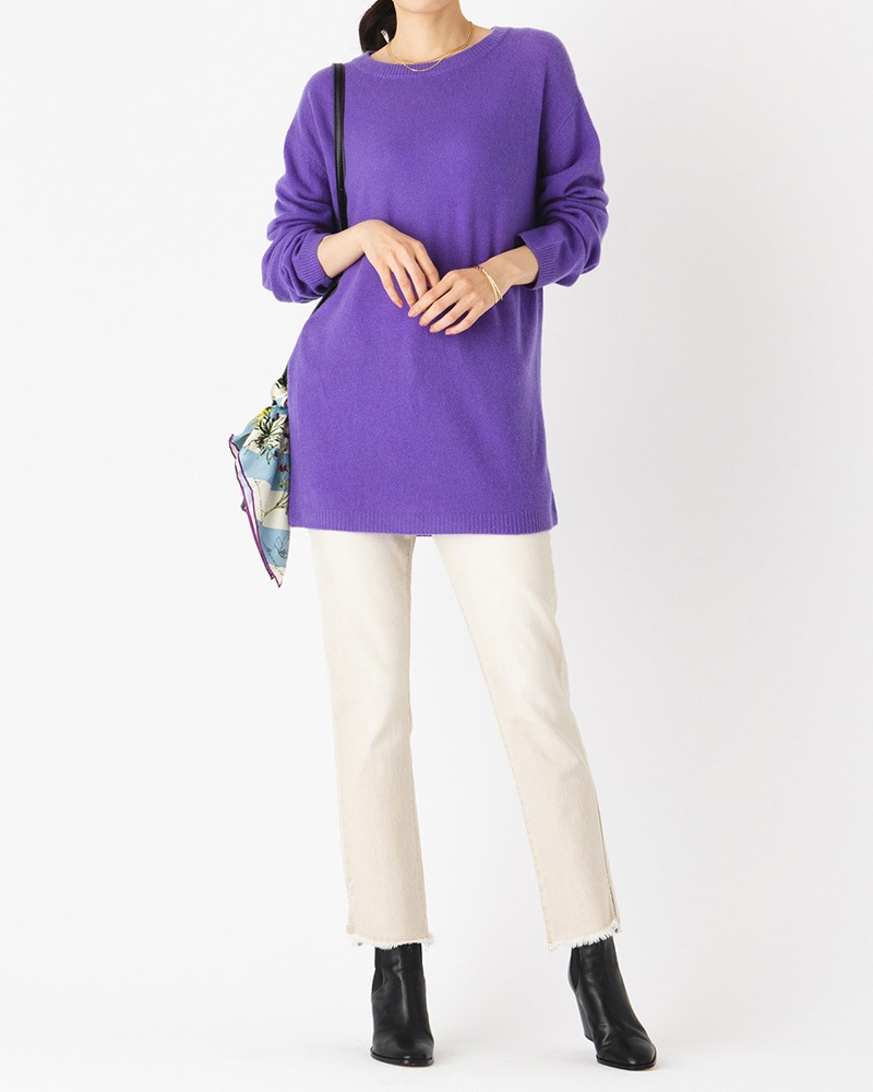 カシミヤラウンドネックチュニックプルオーバー | TOPS | 元町ゼラール