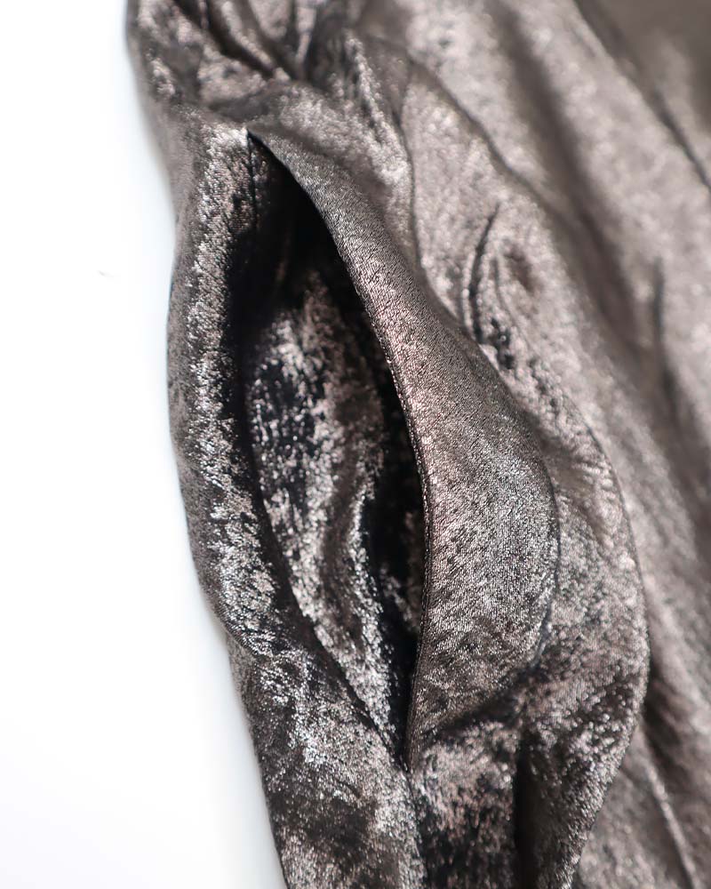 異素材切替バルーンシルエットワンピース