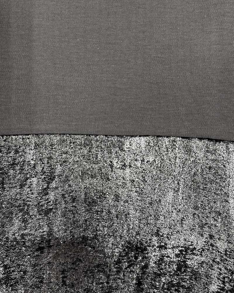 異素材切替バルーンシルエットワンピース