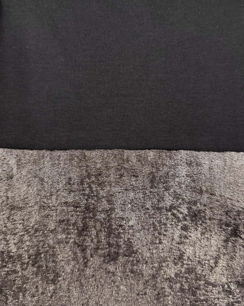 異素材切替バルーンシルエットワンピース