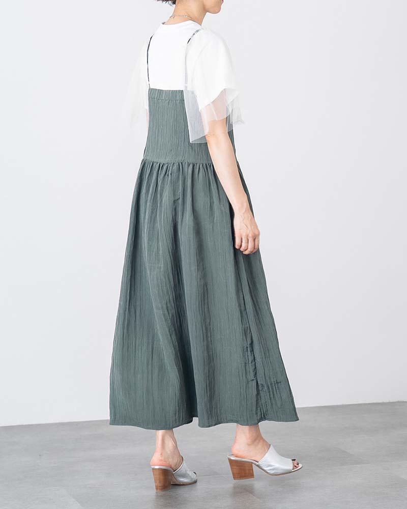 ワッシャーフレアキャミワンピース