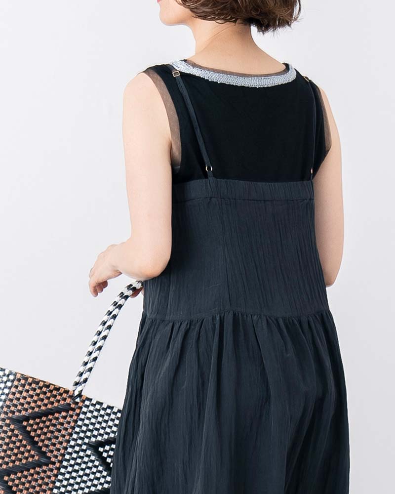 ワッシャーフレアキャミワンピース