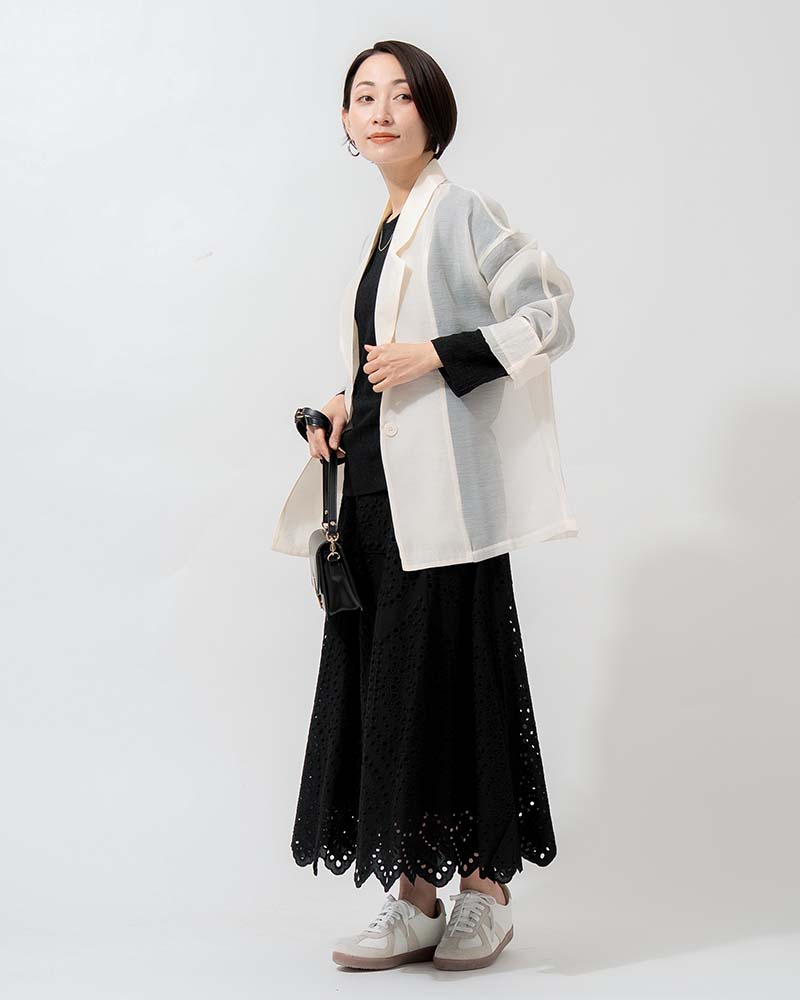 スカラップ刺繍レーススカート