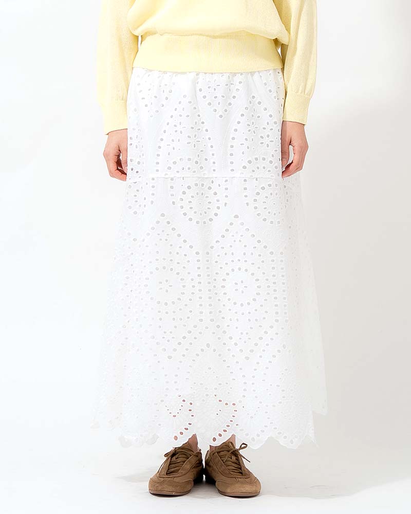 スカラップ刺繍レーススカート