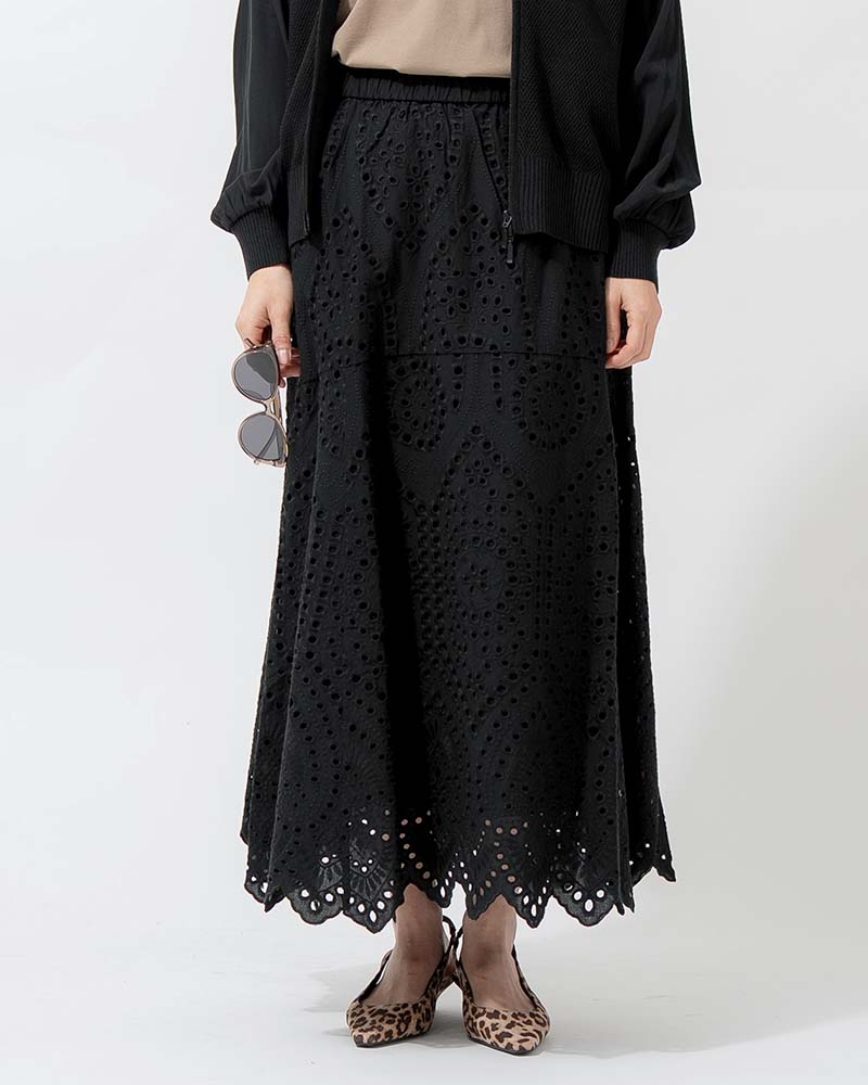 スカラップ刺繍レーススカート