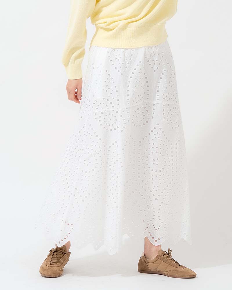 スカラップ刺繍レーススカート