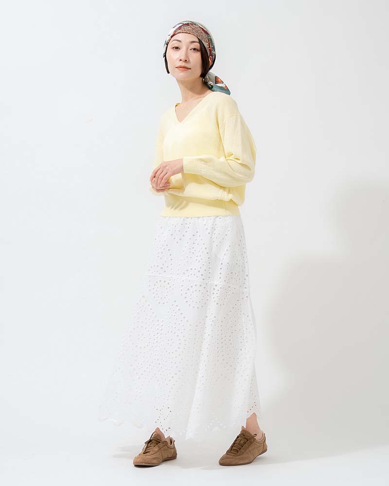 スカラップ刺繍レーススカート