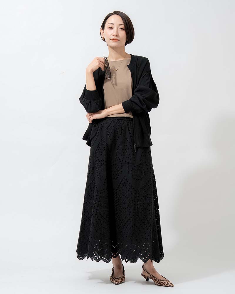スカラップ刺繍レーススカート
