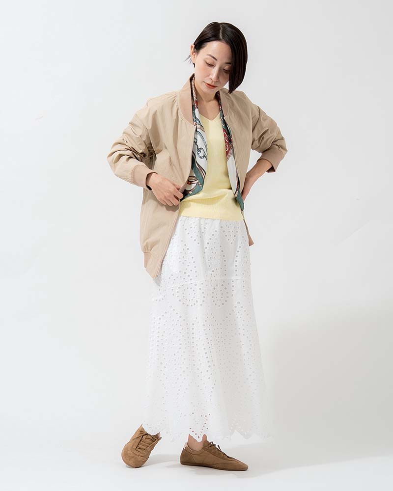 スカラップ刺繍レーススカート