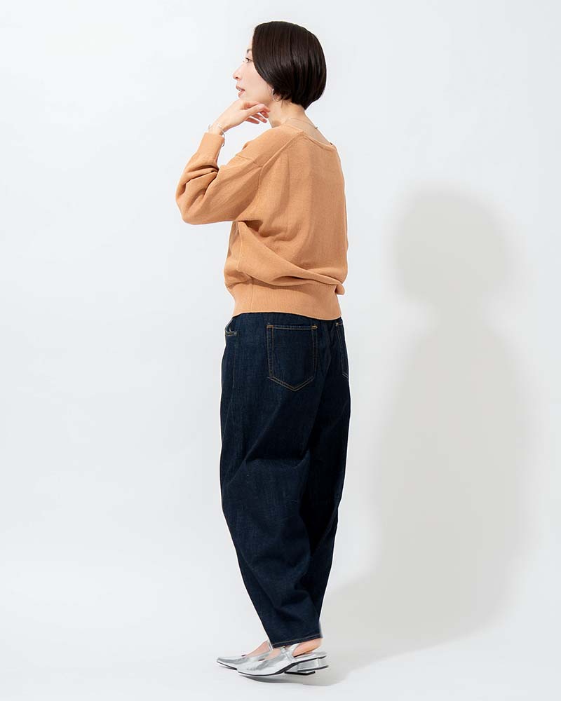 和紙コットン天竺Vネックプルオーバー