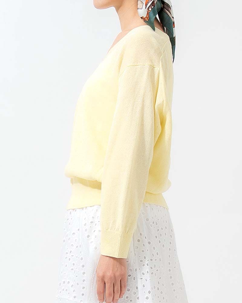 和紙コットン天竺Vネックプルオーバー | TOPS | 元町ゼラール公式通販