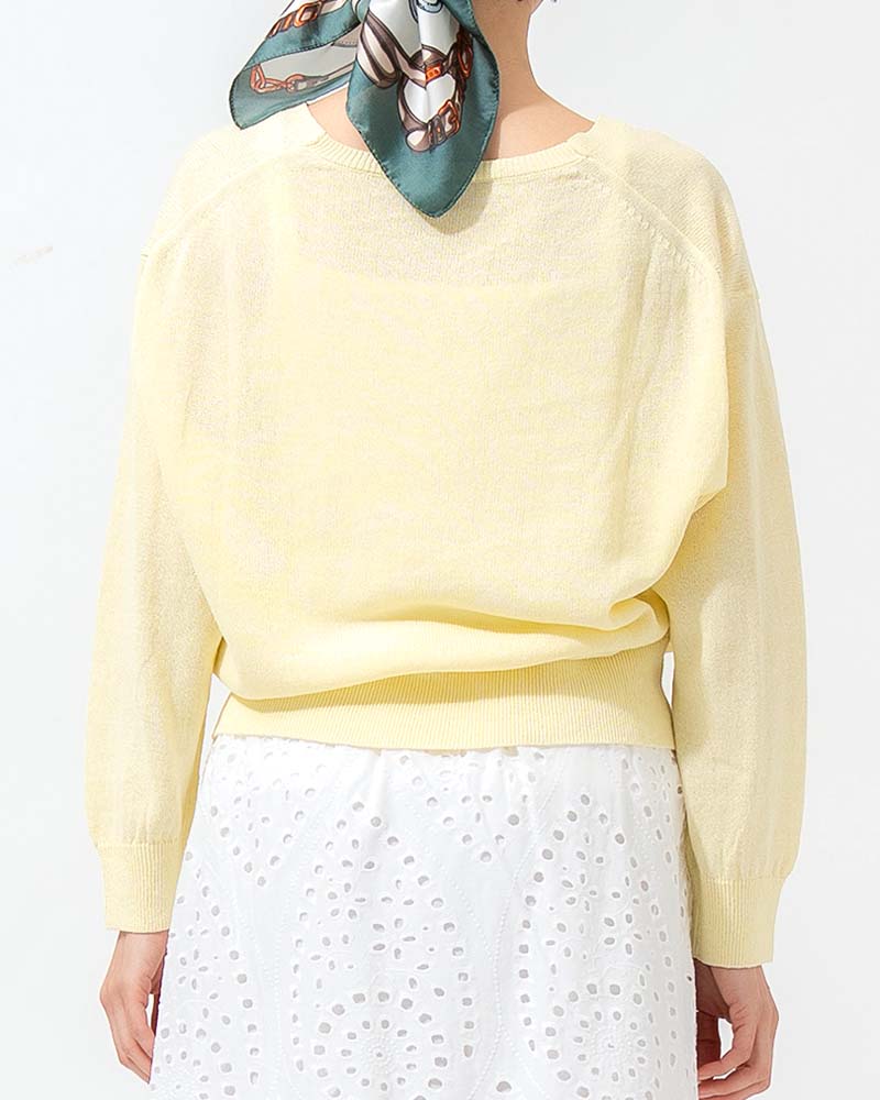 和紙コットン天竺Vネックプルオーバー