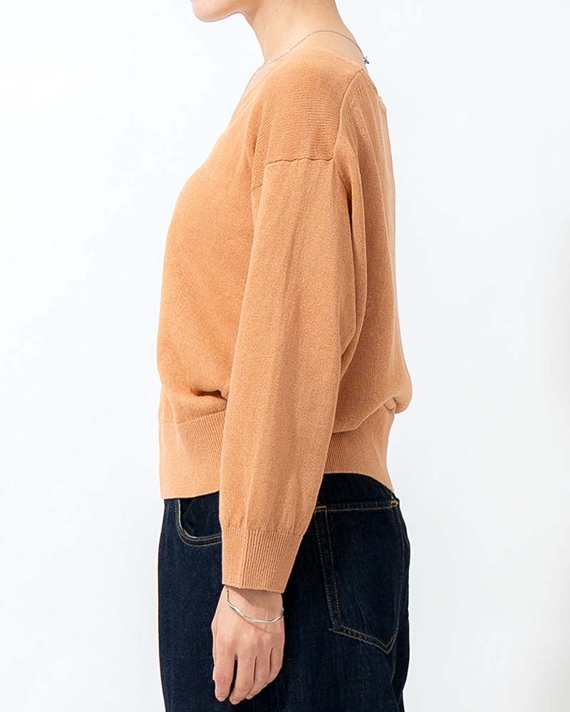 和紙コットン天竺Vネックプルオーバー