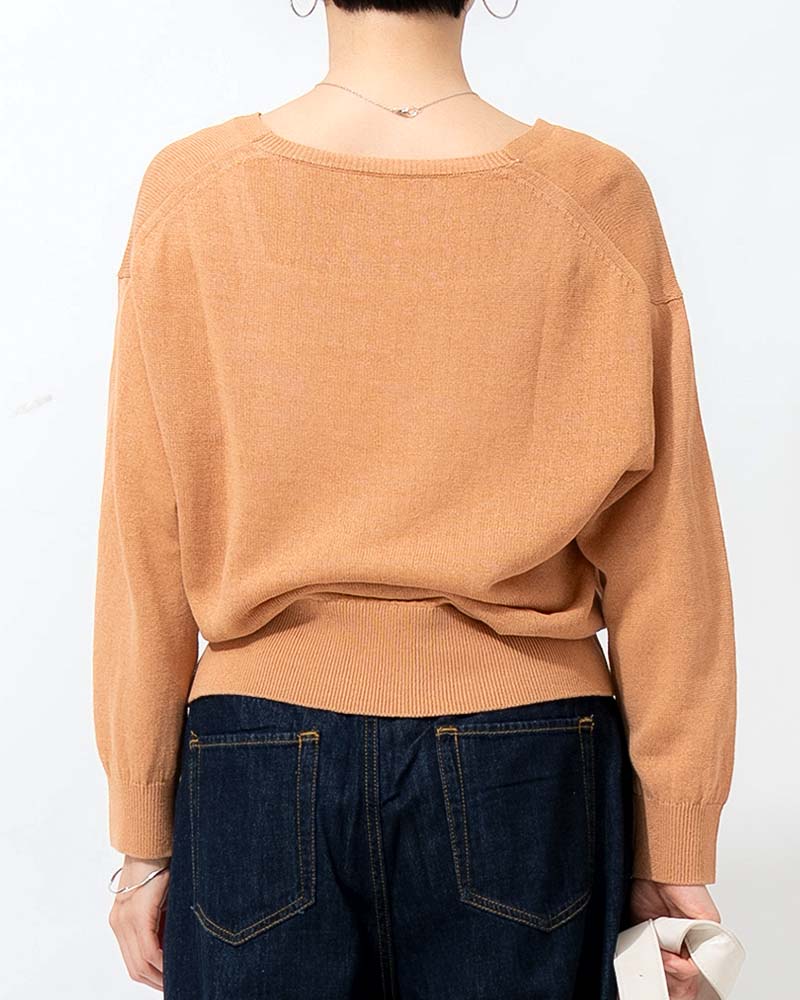 和紙コットン天竺Vネックプルオーバー | TOPS | 元町ゼラール公式通販