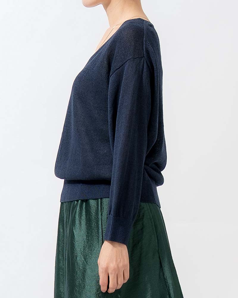 和紙コットン天竺Vネックプルオーバー