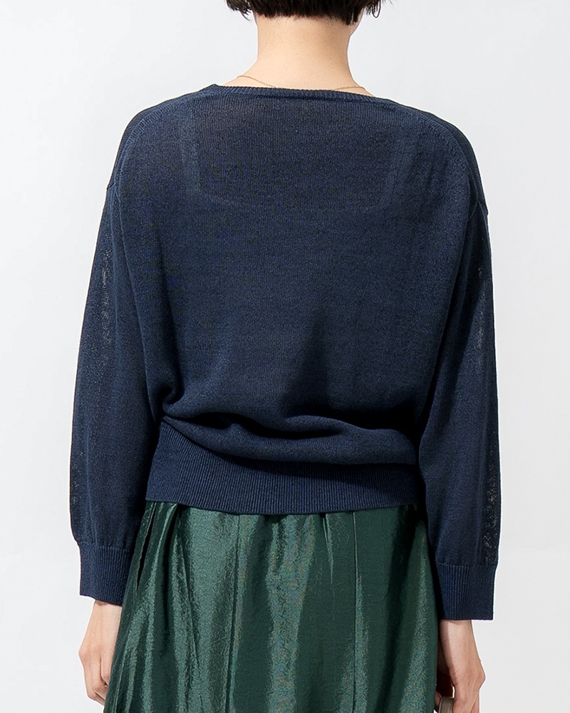 和紙コットン天竺Vネックプルオーバー