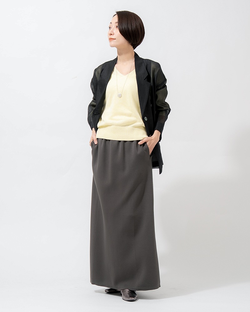 和紙コットン天竺Vネックプルオーバー