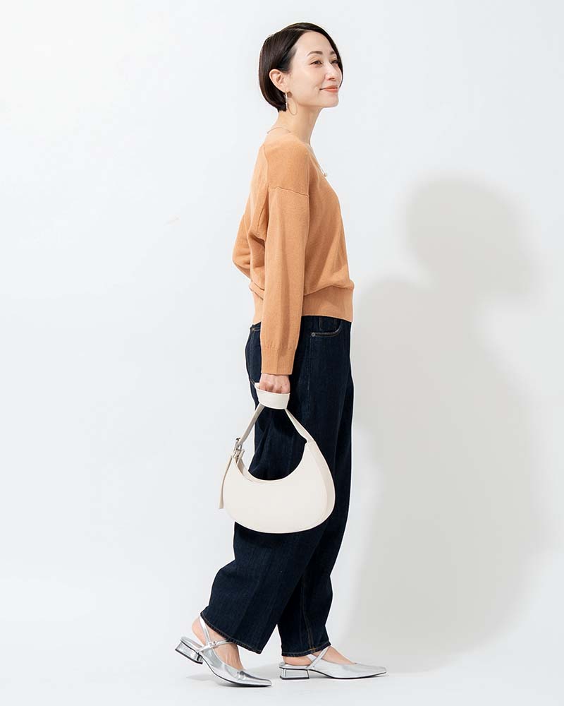 和紙コットン天竺Vネックプルオーバー