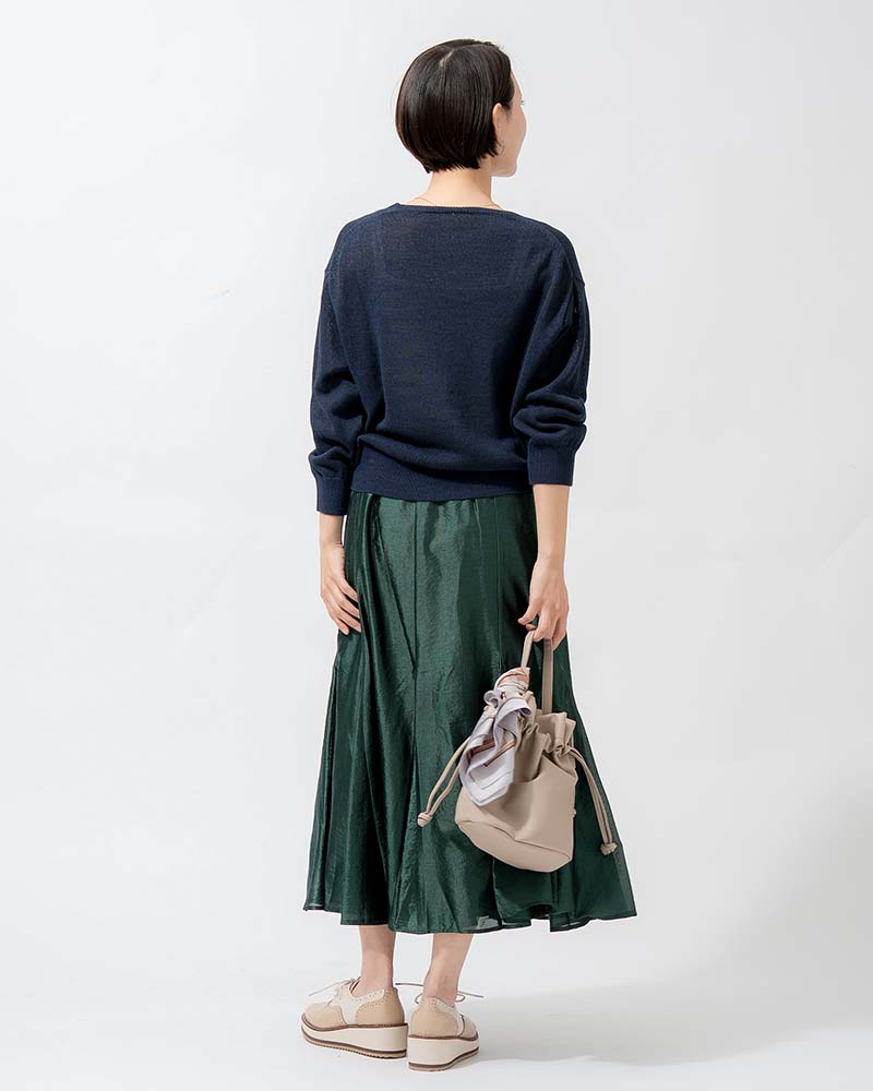 和紙コットン天竺Vネックプルオーバー