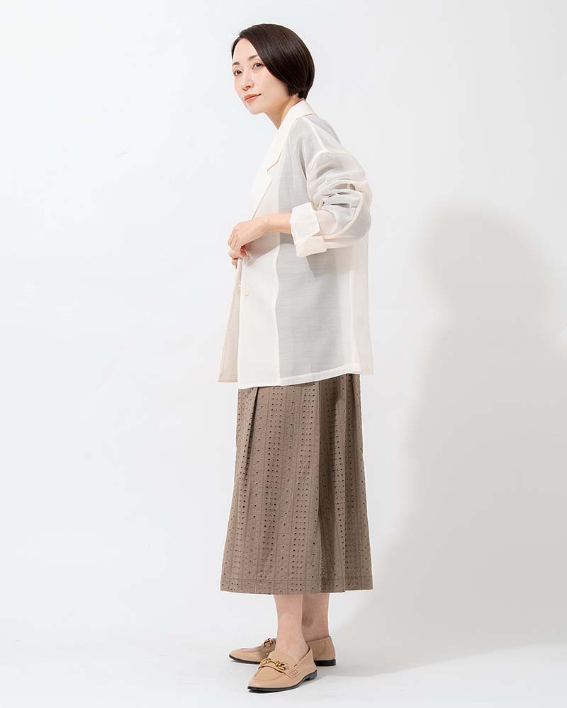 シアーオーガンジーテーラードジャケット