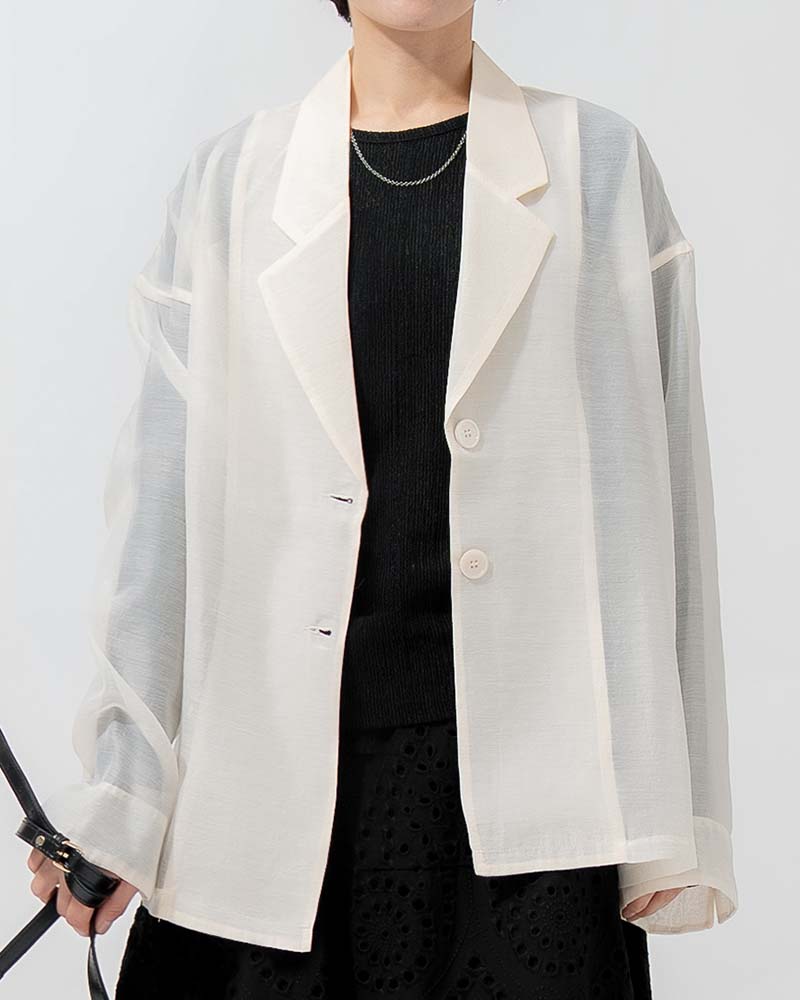 シアーオーガンジーテーラードジャケット