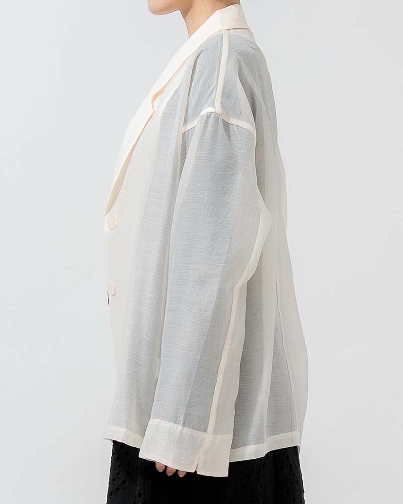 シアーオーガンジーテーラードジャケット