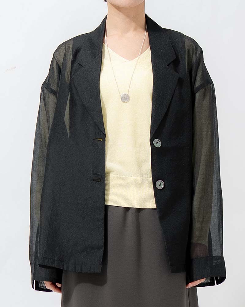 シアーオーガンジーテーラードジャケット