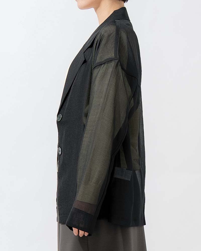 シアーオーガンジーテーラードジャケット