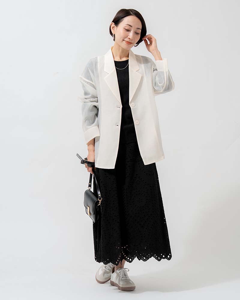 シアーオーガンジーテーラードジャケット