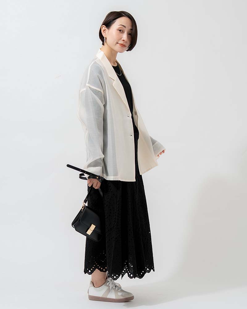 シアーオーガンジーテーラードジャケット