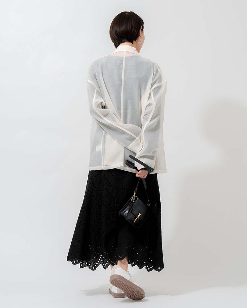 シアーオーガンジーテーラードジャケット