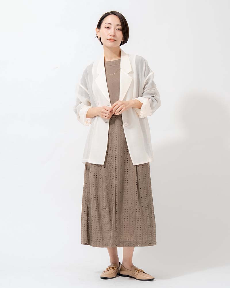 シアーオーガンジーテーラードジャケット