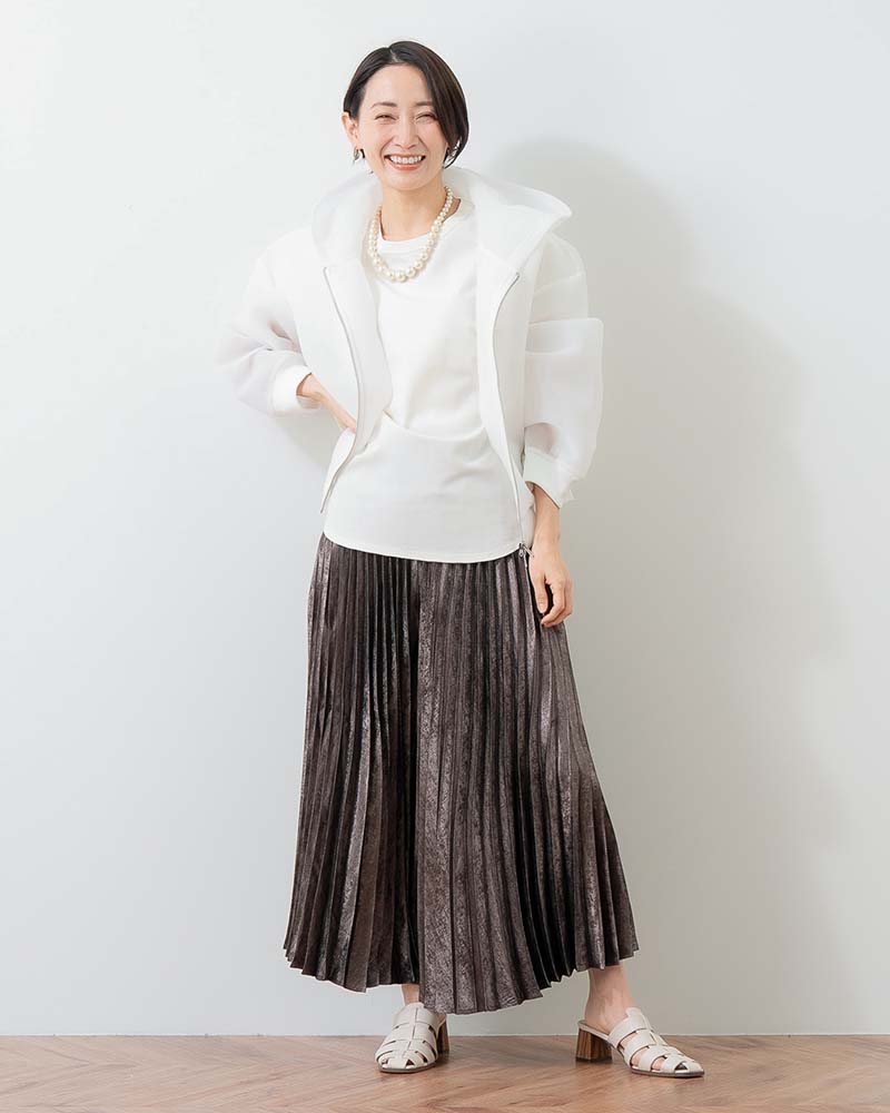 エグゼクティブジャージー袖ギャザードレーププルオーバー《セットアップ対応》