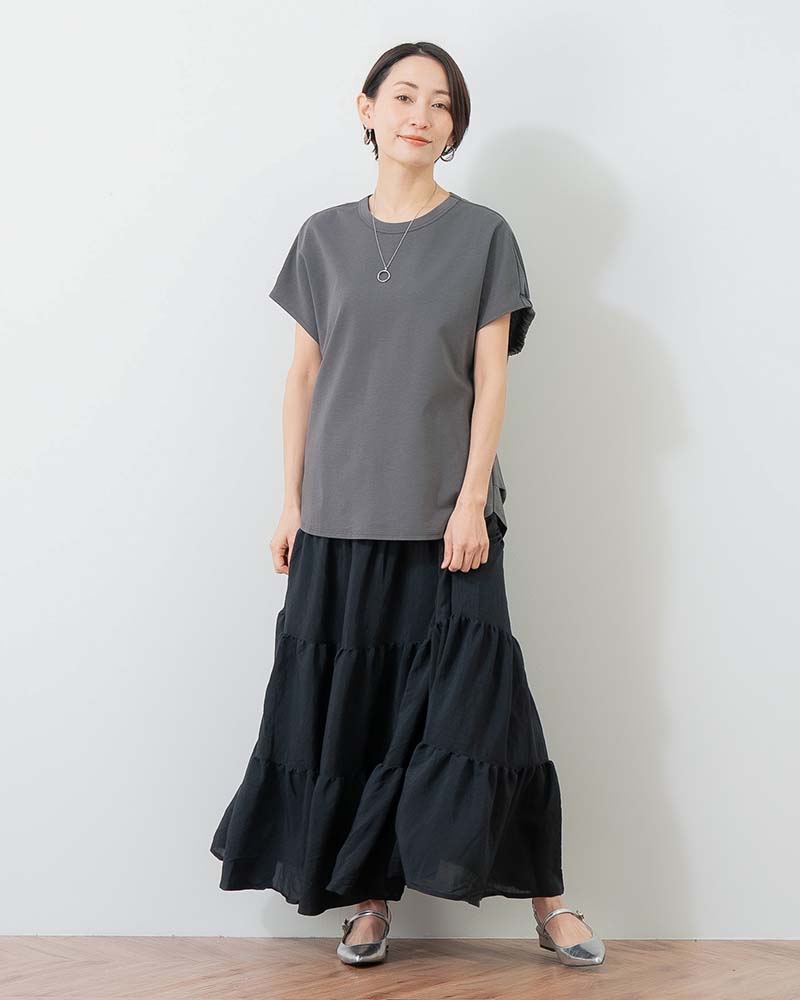 エグゼクティブジャージー袖ギャザードレーププルオーバー《セットアップ対応》