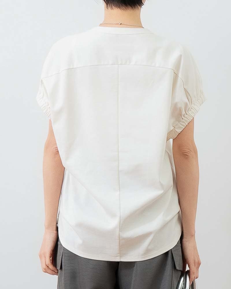 エグゼクティブジャージー袖ギャザードレーププルオーバー《セットアップ対応》