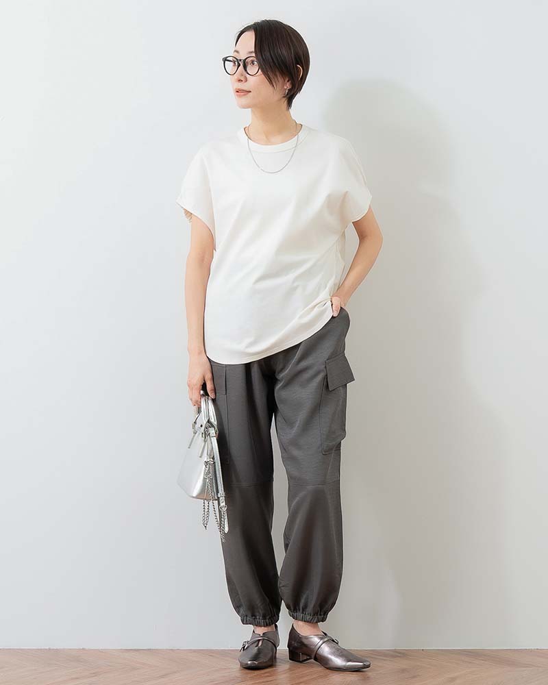 エグゼクティブジャージー袖ギャザードレーププルオーバー《セットアップ対応》