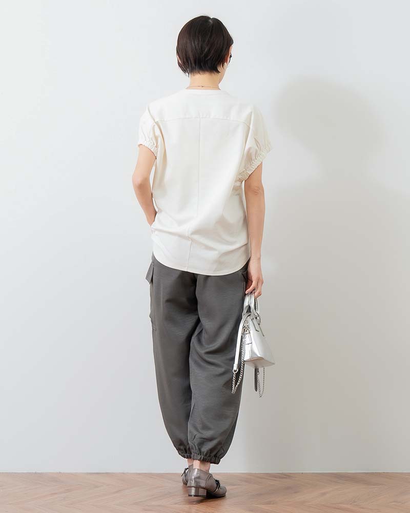 エグゼクティブジャージー袖ギャザードレーププルオーバー《セットアップ対応》