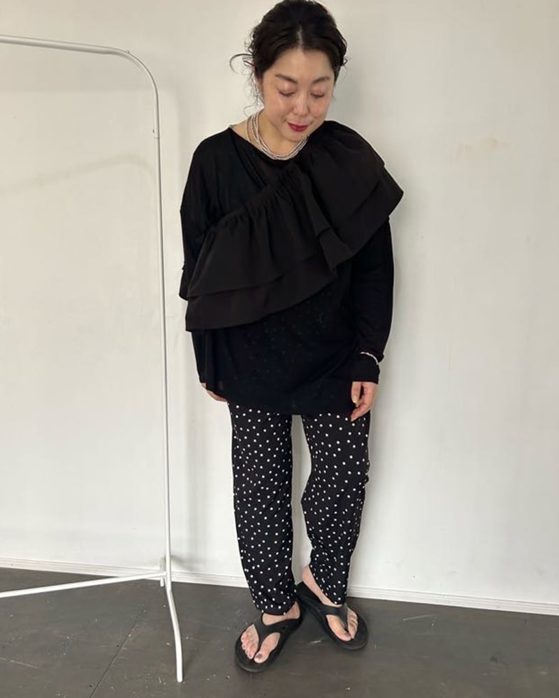 otostyle】ドット柄イージーテーパードパンツ | BOTTOMS | 元町