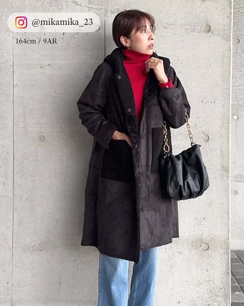 パッチワークリバーシブルフェイクムートンコート | OUTER | 元町