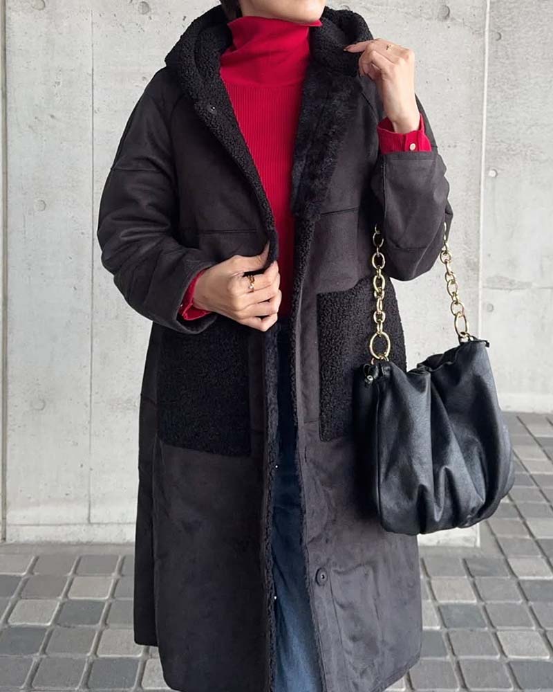 パッチワークリバーシブルフェイクムートンコート | OUTER | 元町