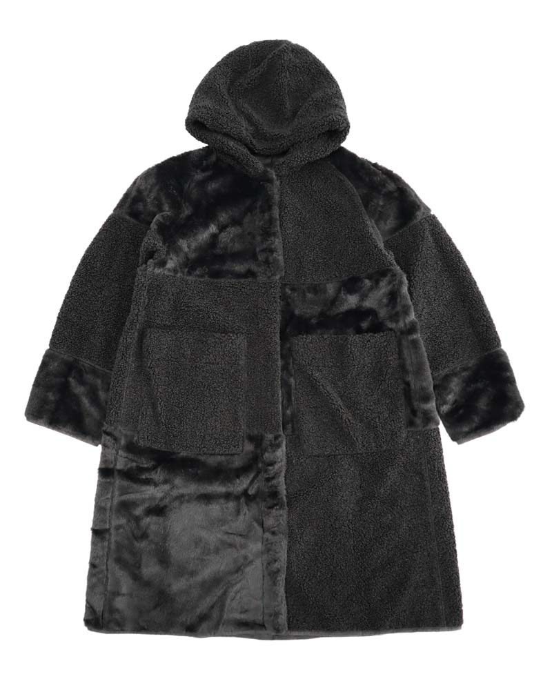 パッチワークリバーシブルフェイクムートンコート | OUTER | 元町