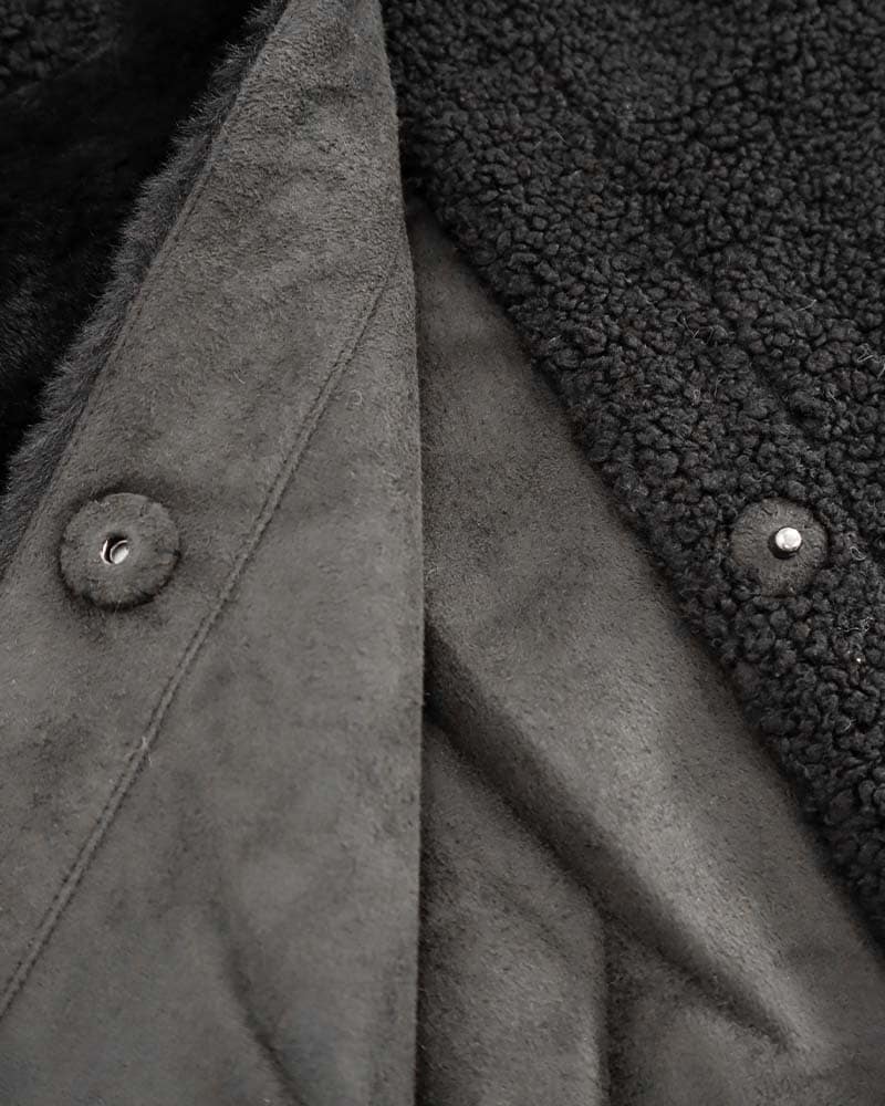 パッチワークリバーシブルフェイクムートンコート