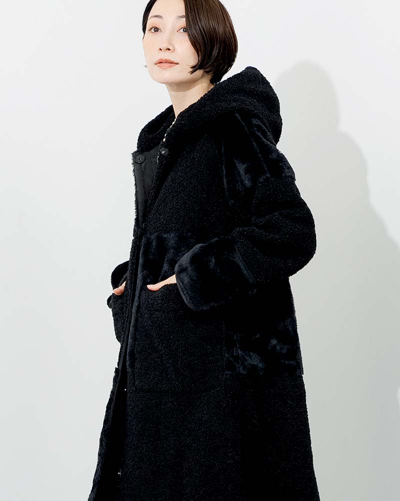 パッチワークリバーシブルフェイクムートンコート | OUTER | 元町