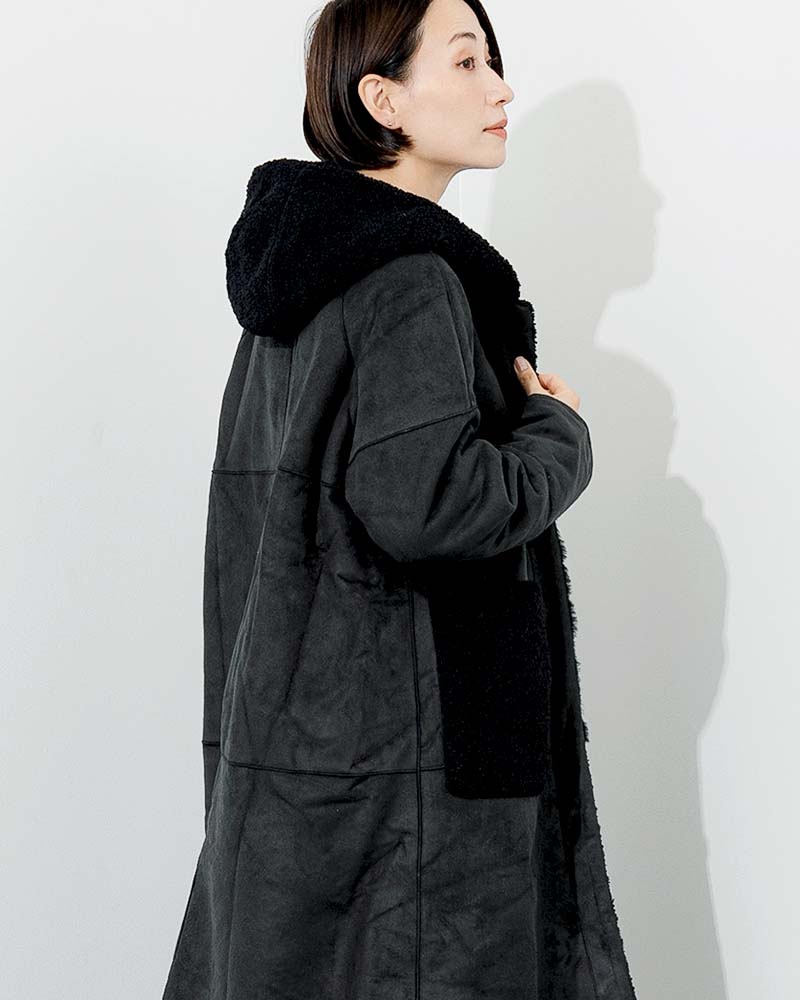 パッチワークリバーシブルフェイクムートンコート | OUTER | 元町