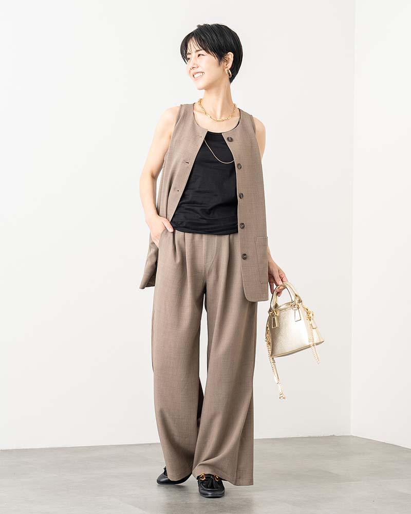 リネンタッチナローショルダージレ《セットアップ対応》