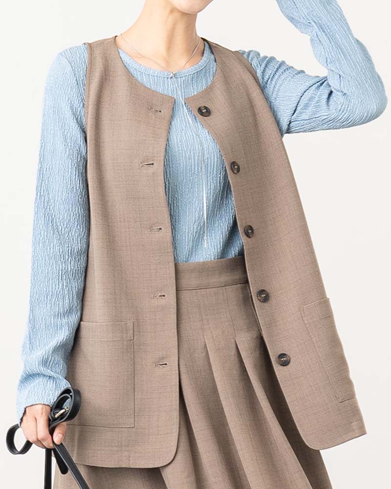 リネンタッチナローショルダージレ《セットアップ対応》