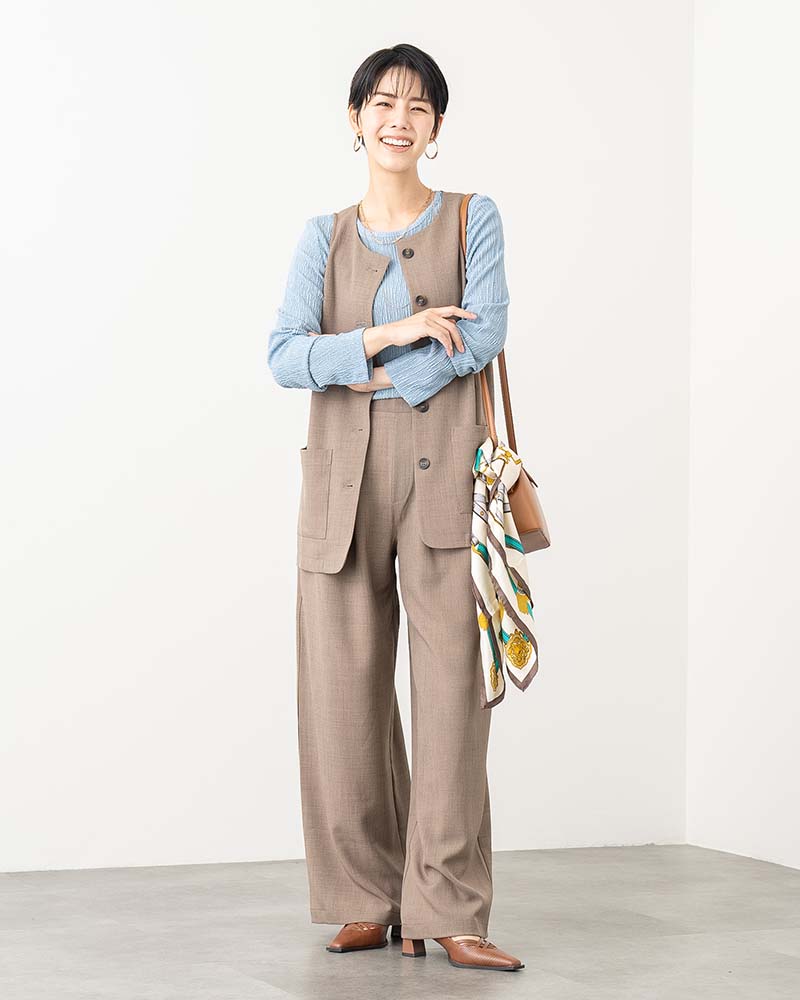 リネンタッチナローショルダージレ《セットアップ対応》