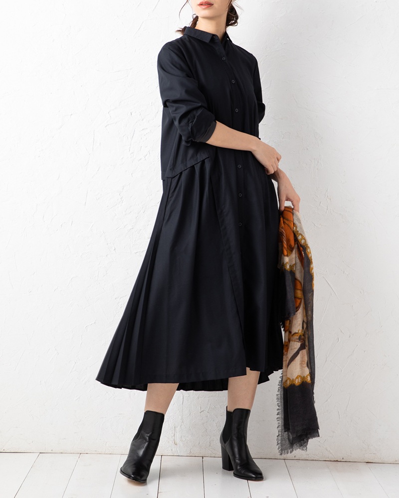 プリーツ切り替えシャツワンピース One Piece 元町ゼラール 公式通販サイト