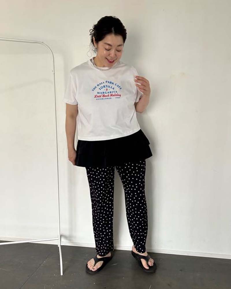 【otostyle】ボールパークカフェロゴプリントTシャツ